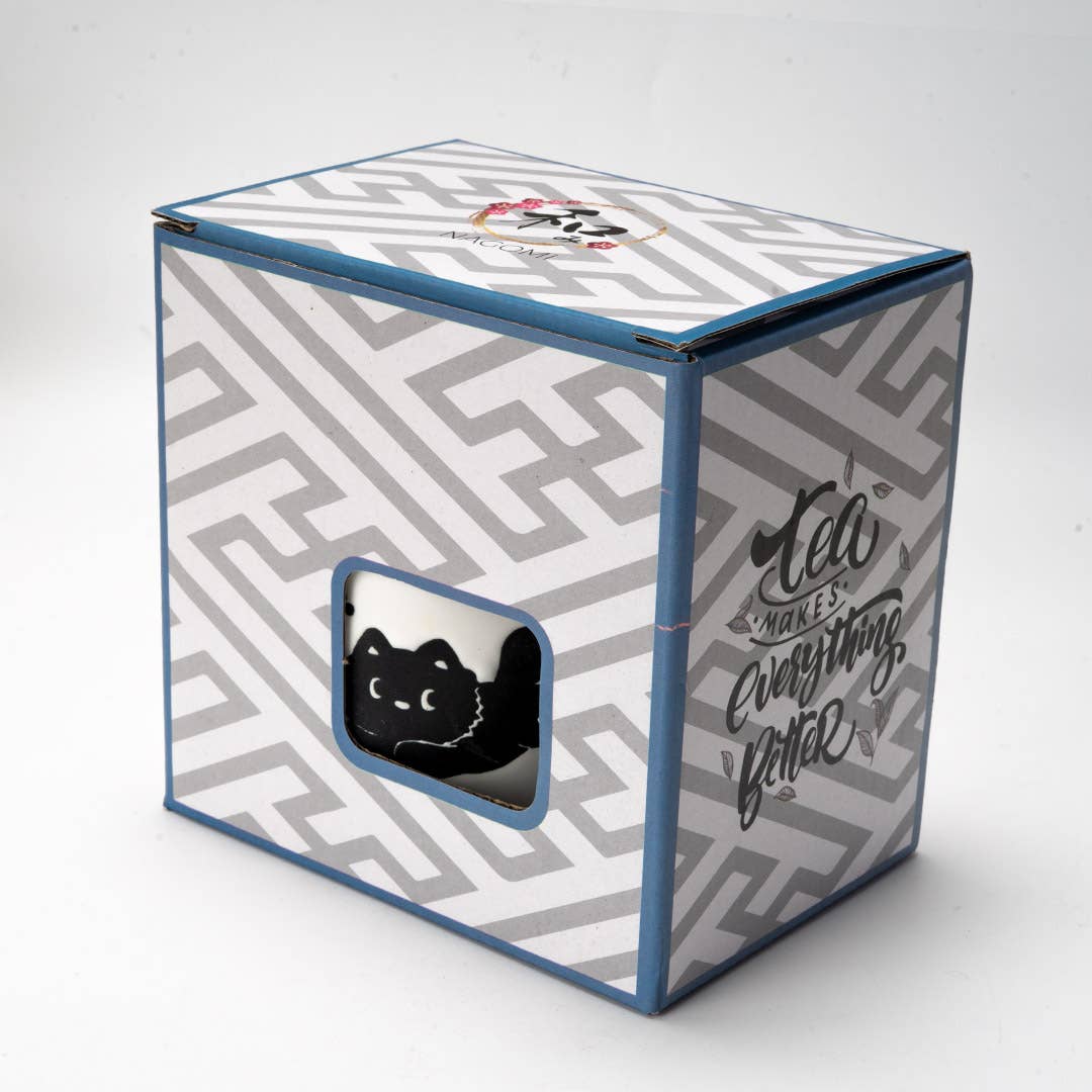 Urban Tokyo "Whimsical Black Cat" Tasse mit Deckel 3D 390 ml