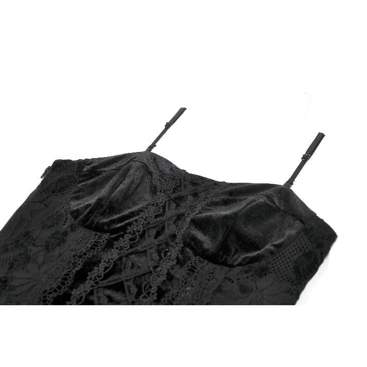 Romantisches Samt Top mit Spitze Dark in Love