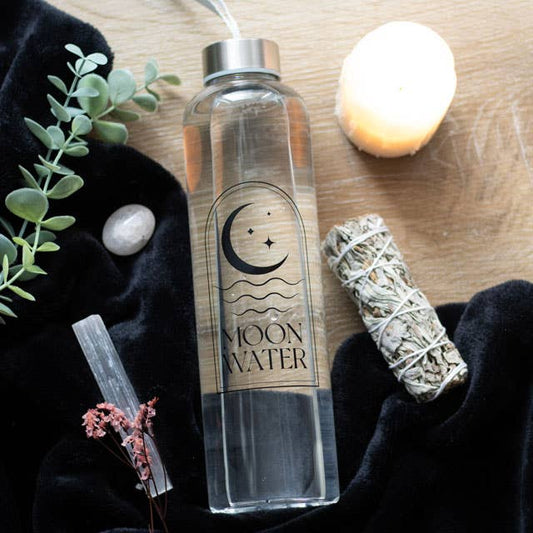 Wiederverwendbare Glaswasserflasche Moon Water
