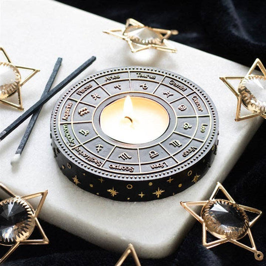 Teelichthalter Astrology Wheel Zodiac