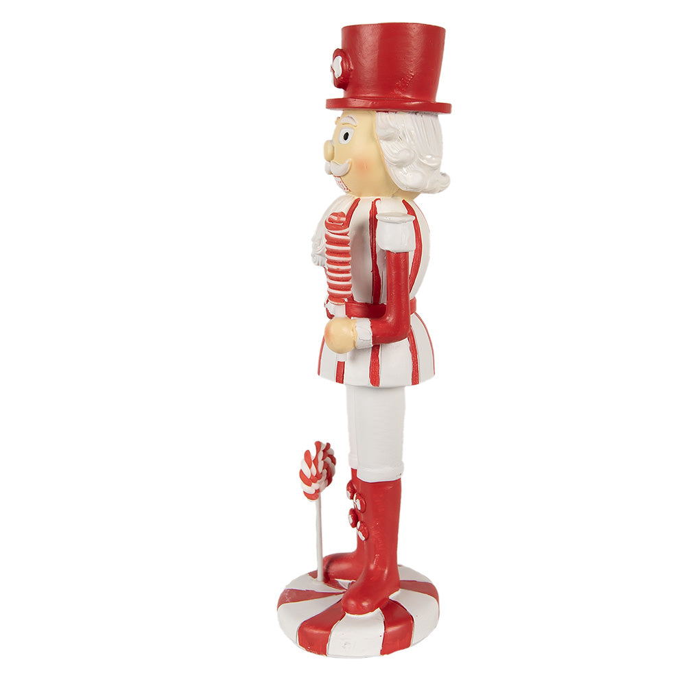 Weihnachtsdekofigur Nussknacker 23 cm, weiss-rot Lollipop