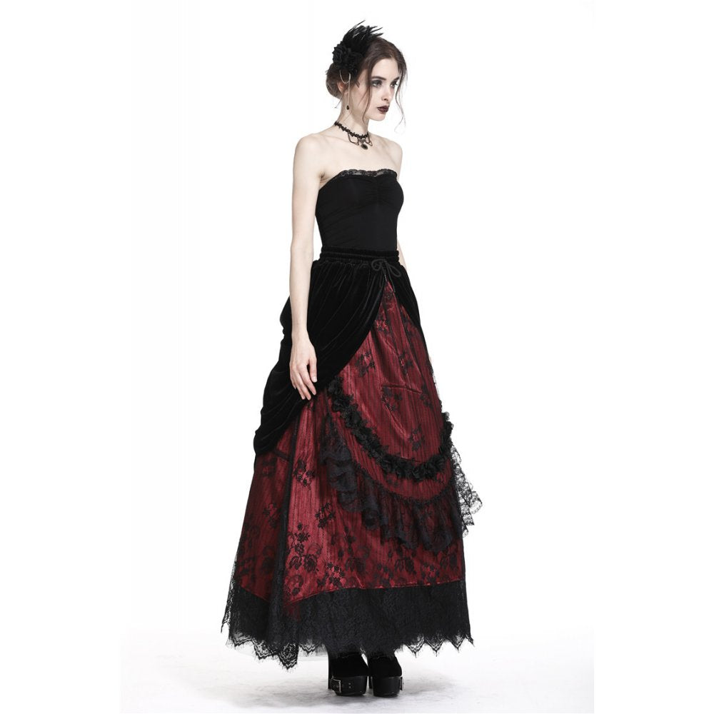 Gothic langer Rock schwarz-rot barock Dark in Love