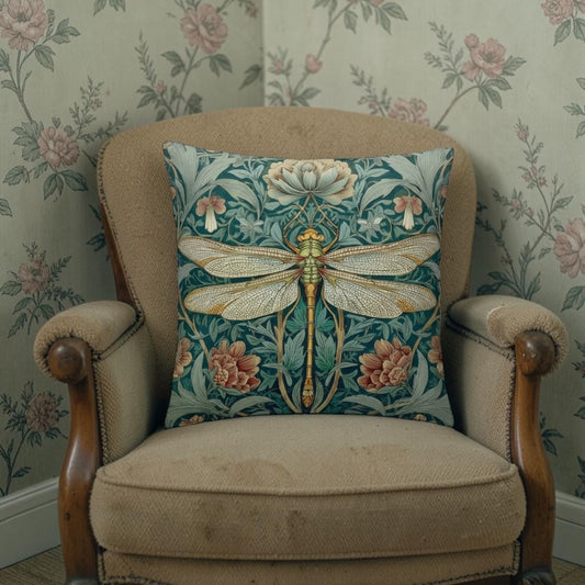 Dekokissen Libelle Jugendstil – Freisteller weißer Hintergrund