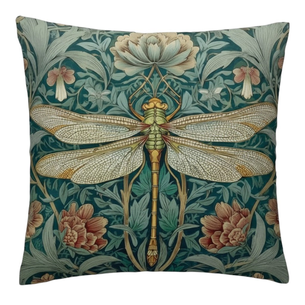 Dekokissen Libelle Jugendstil – Freisteller schwarzer Hintergrund