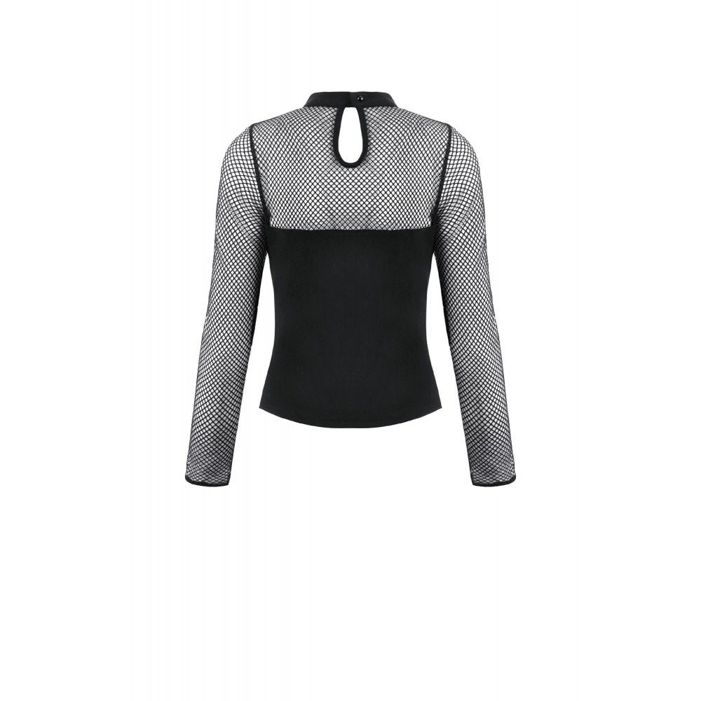 Dark in Love Punk Top Shirt mit Netz und Schnallen
