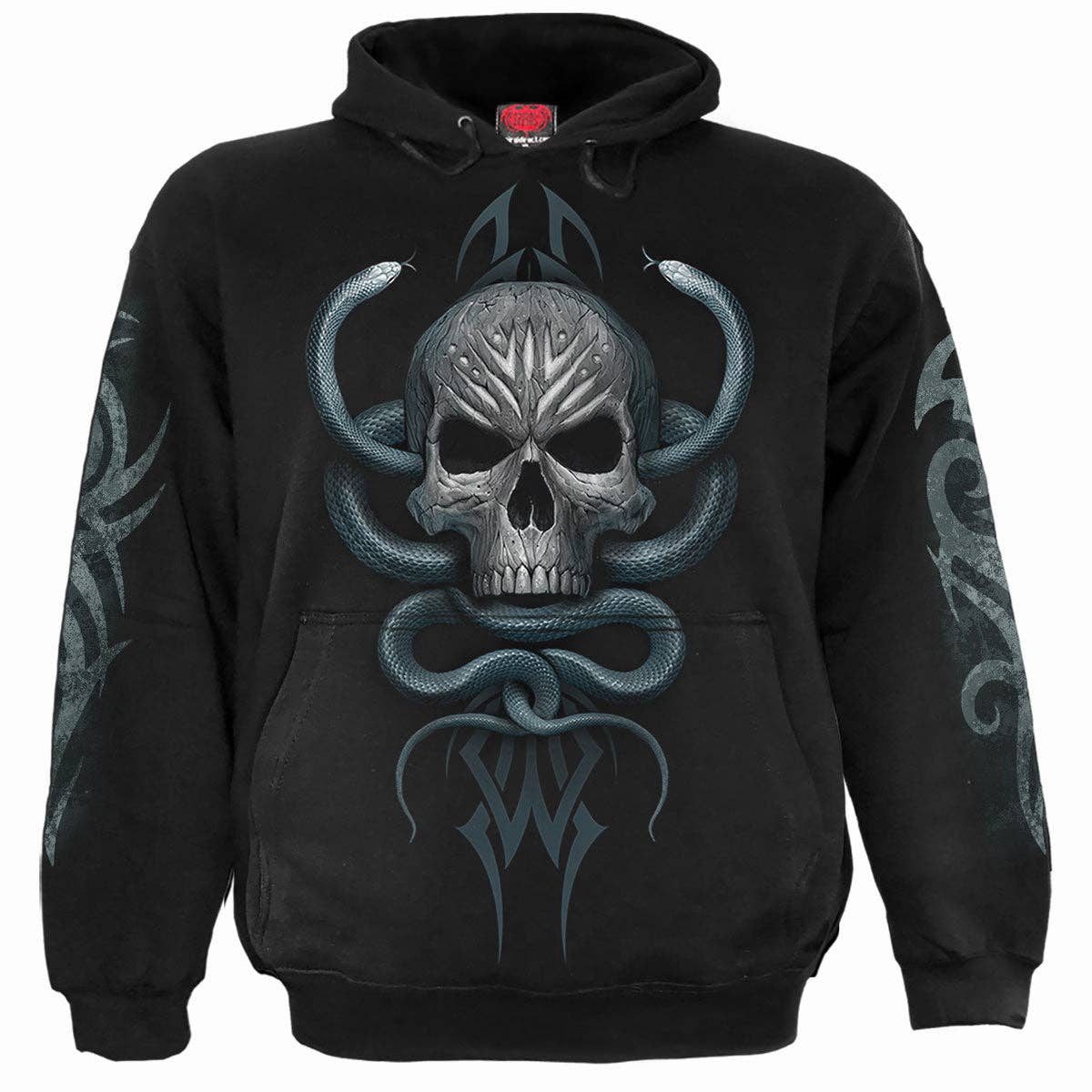 Gothic Hoodie "Stone Gaze" Skull