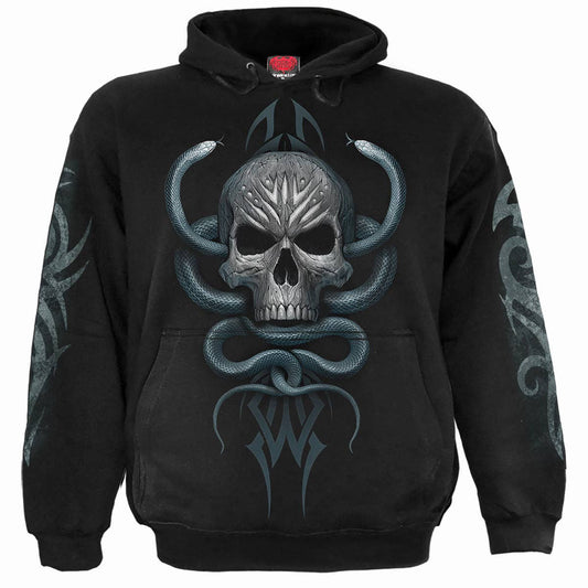 Gothic Hoodie "Stone Gaze" Skull