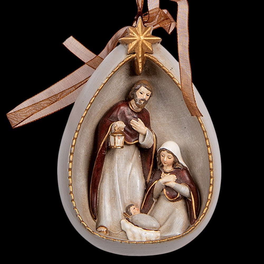Weihnachtsanhänger Krippe mit Christbaumschmuck Clayre & Eef 11 cm