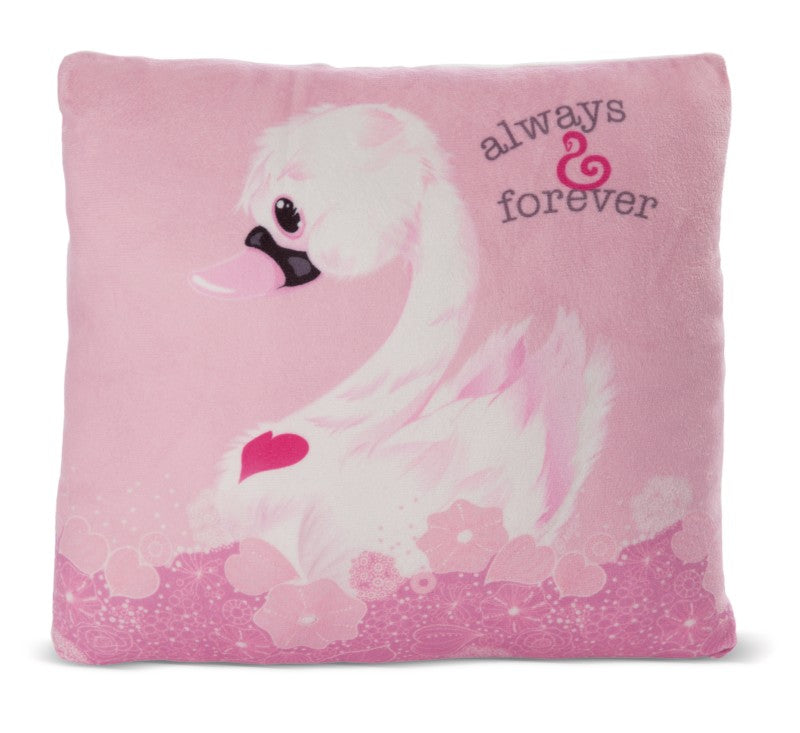 Nici Kuschel Kissen Quadratisches Kissen Weißer Love Schwan