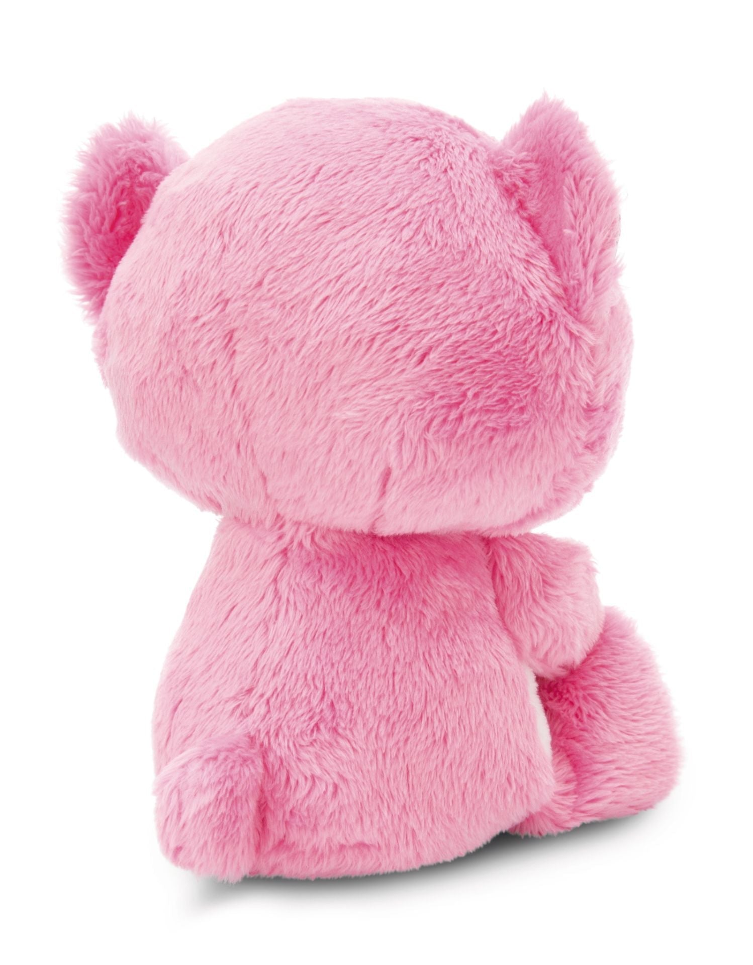 NICI GLUBSCHIS Bär mit Herz Pink – Seitenansicht Hund weißer Hintergrund