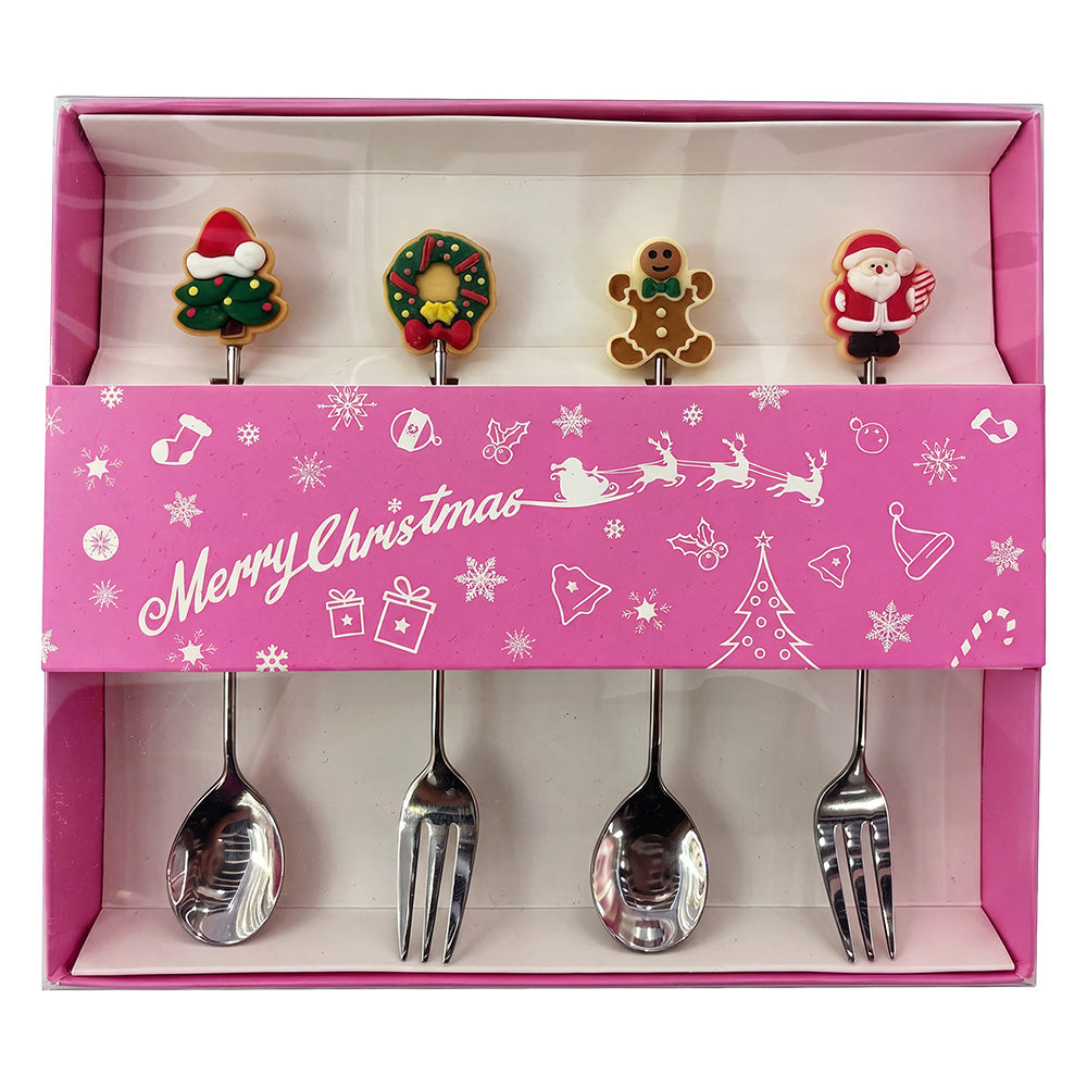 Vintage Geschenkset Dessertbestck 4-teilig Weihnachten Clayre & Eef