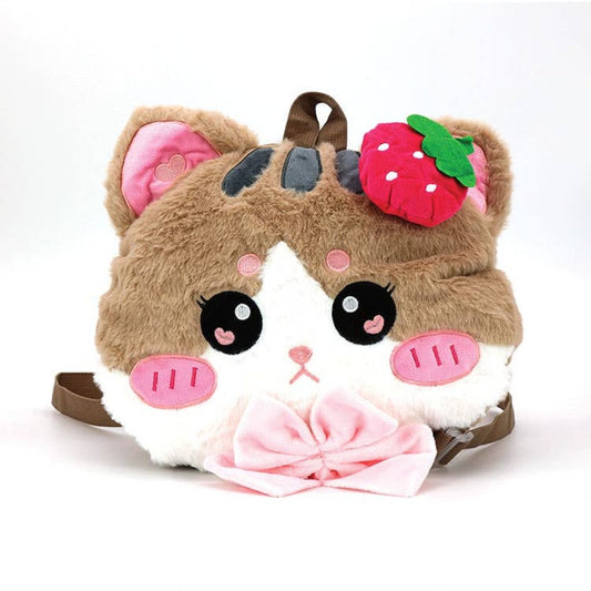 Kawaii Erdbeer-Kitty-Plüsch-Rucksack