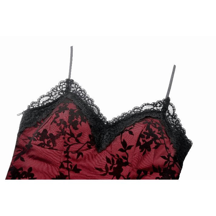 Romantischen Top mit Rosen schwarz-rot Dark in Love