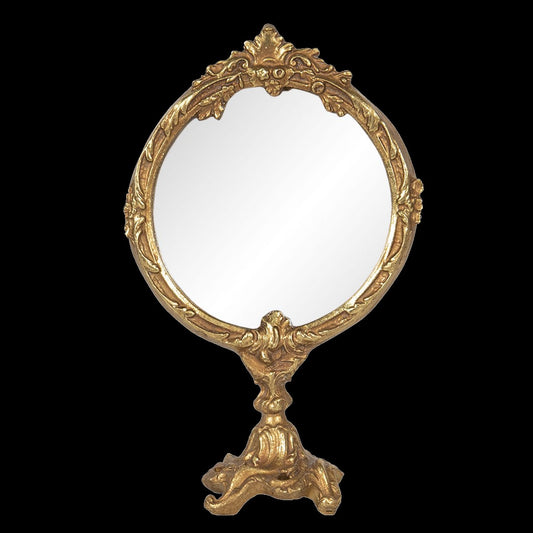 Kleiner Tischspiegel barock goldfarben 19 cm