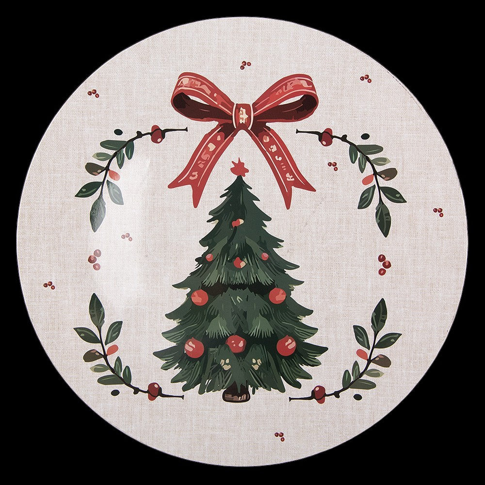 Vintage-Weihnachtsplatzteller mit Tannenbaum – Ø 40 cm Clayre & Eef