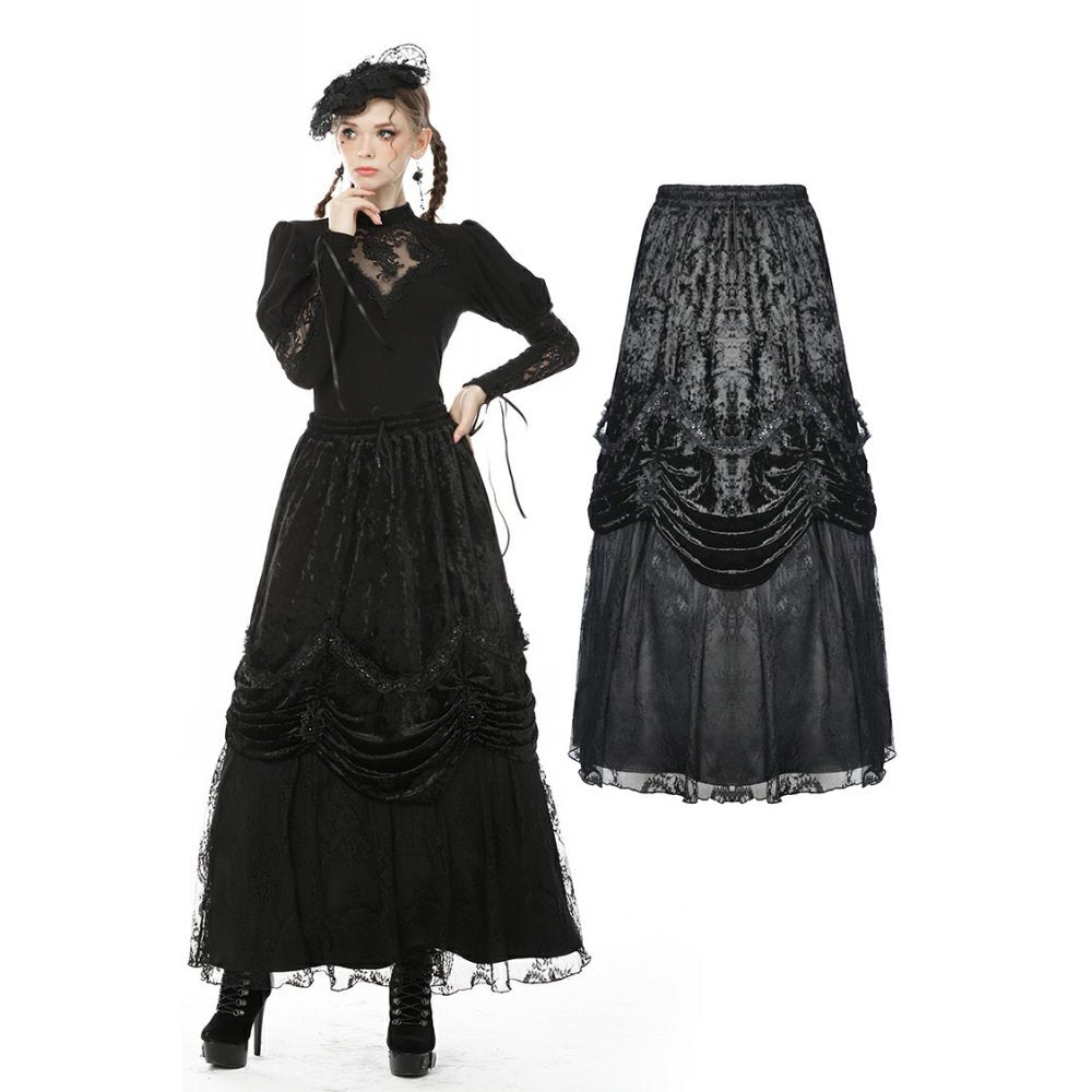 Barocker Rock Dark in Love aus Samt und Tüll