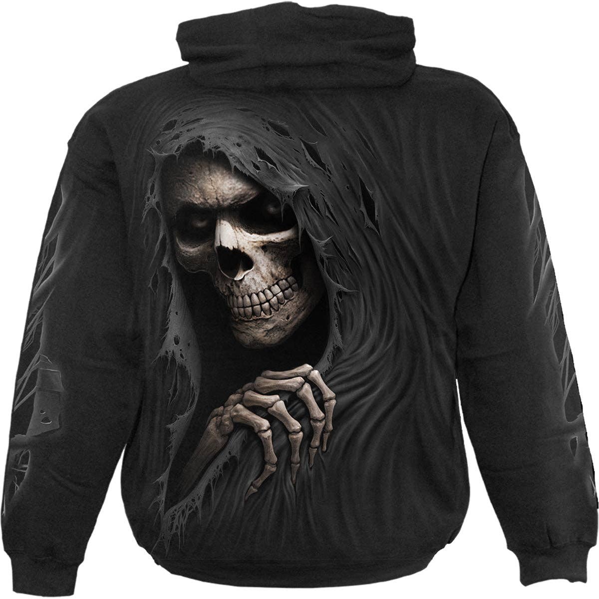 Gothic düsterer Spiral Hoodie "Grim Reaper" schwarz