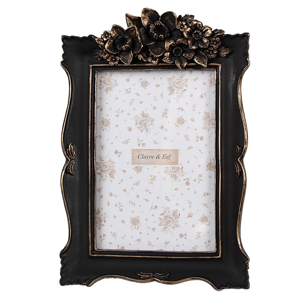 Bilderrahmen 10x15 cm schwarz gold vintage