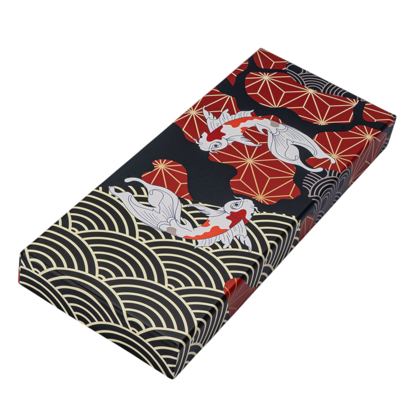Japanisches Essstäbchen-Set „Glücks-Koi“ 2 Paare mit Ablage