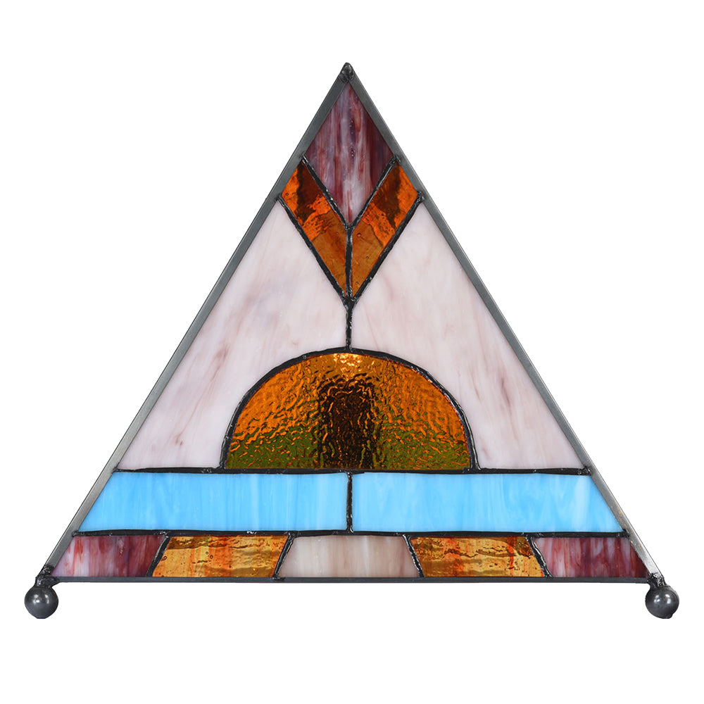 Vintage Tiffany-Tischlampe Pyramide im Art-déco-Stil 30 cm
