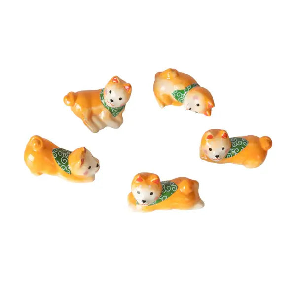 Kawaii 5-teiliges Geschenkset mit Bambus-Essstäbchen Shiba Inu