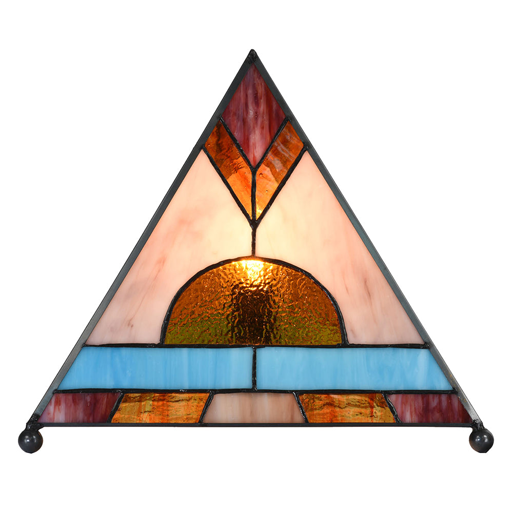 Vintage Tiffany-Tischlampe Pyramide im Art-déco-Stil 30 cm