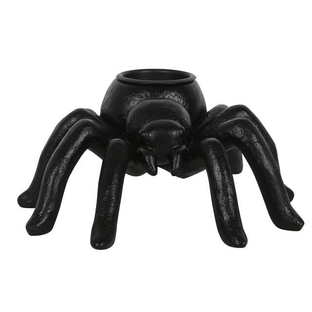Gotischer Halloween-Teelichthalter mit Spinnenmotiv