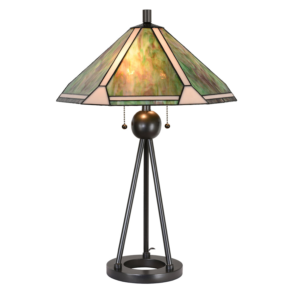 Tiffany Tischlampe Art déco Grün-Braun Ø 50 × 73 cm Clayre & Eef