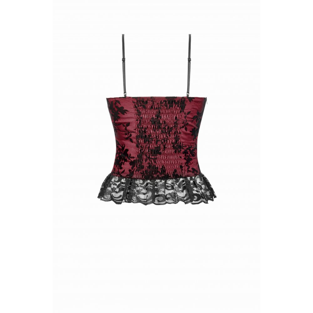 Romantischen Top mit Rosen schwarz-rot Dark in Love