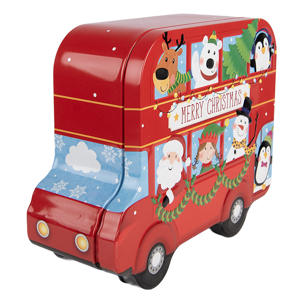 Nostalgische Weihnachts-Blechdose als roter Bus  19x15x7 cm Clayre & Eef