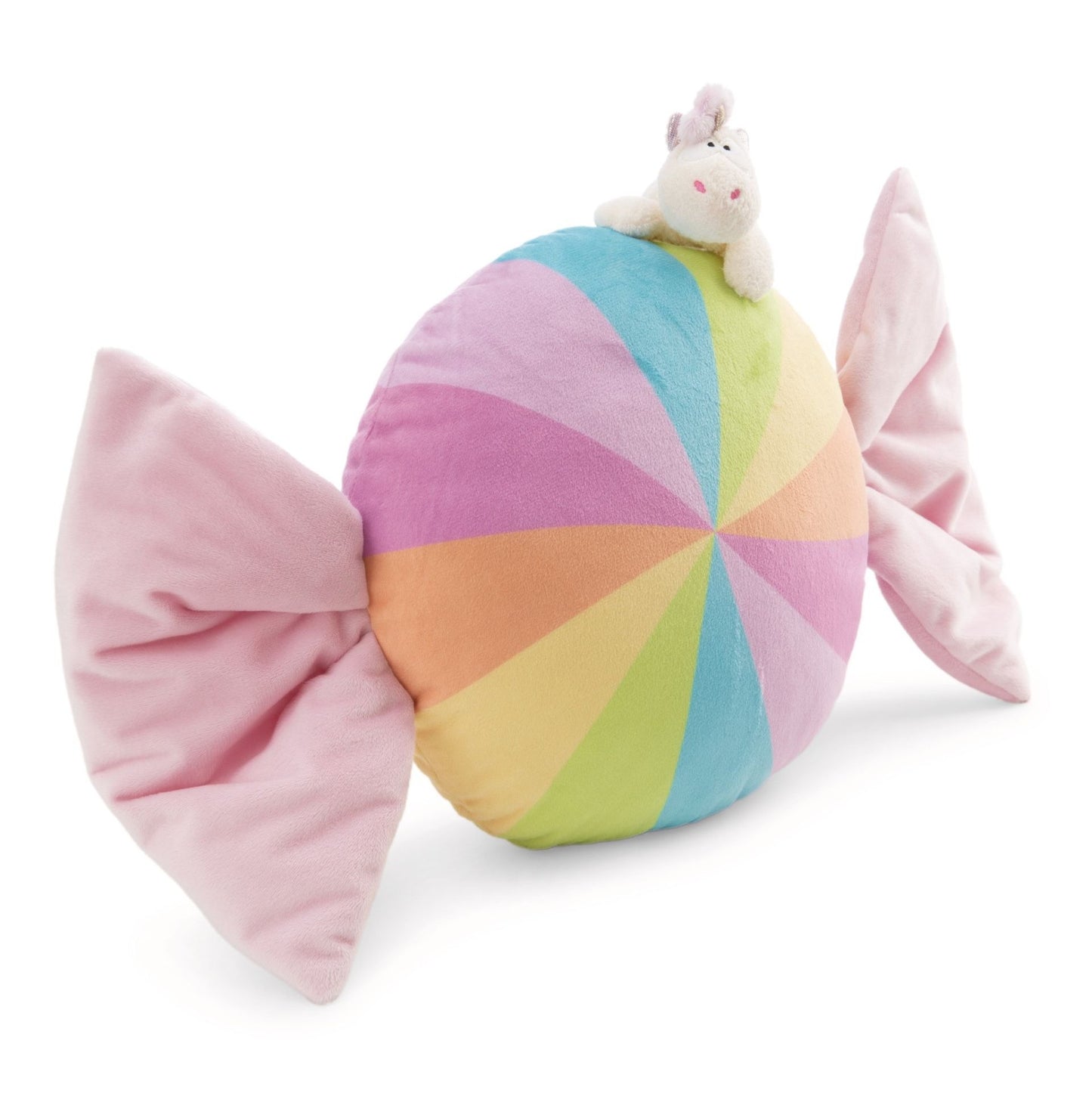 Nici Bonbonförmiges Kissen mit Kuscheltier Einhorn