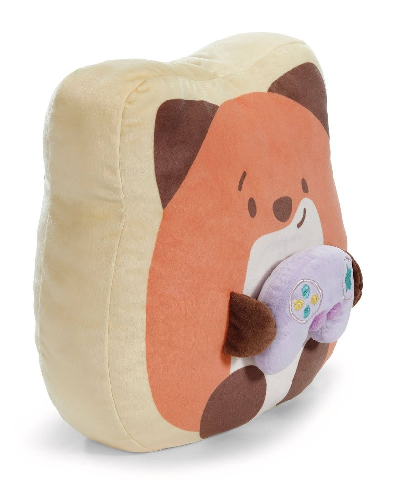 Nici mymochi Kuscheltier 3D Dekokissen Fuchs Geeks mit Spielkonsole
