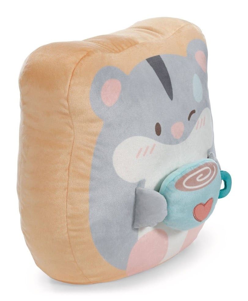 Nici mymochi Kuscheltier 3D Dekokissen KHamster Shai mit Tasse