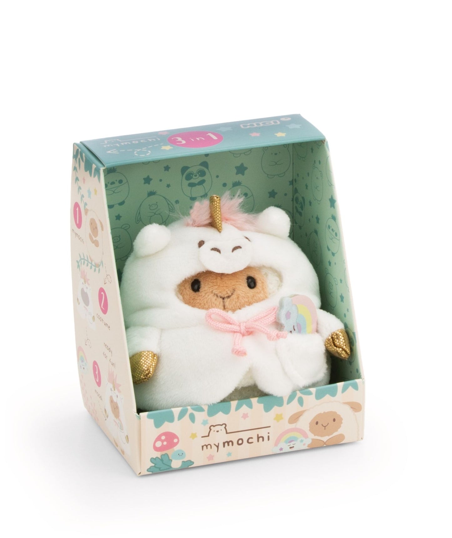 Nici Kuscheltier Set Schaf Wools mit Regenbogen u. Einhornkostüm