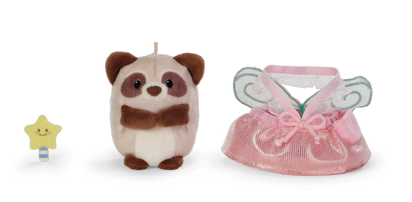 Nici Kuscheltier Set Waschbär Rakuma mit Zauberstab u. Feenkostüm