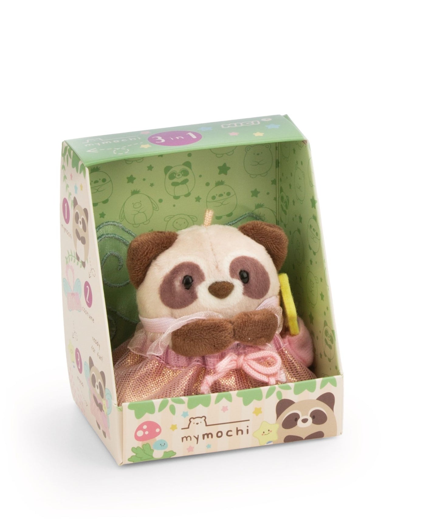 Nici Kuscheltier Set Waschbär Rakuma mit Zauberstab u. Feenkostüm