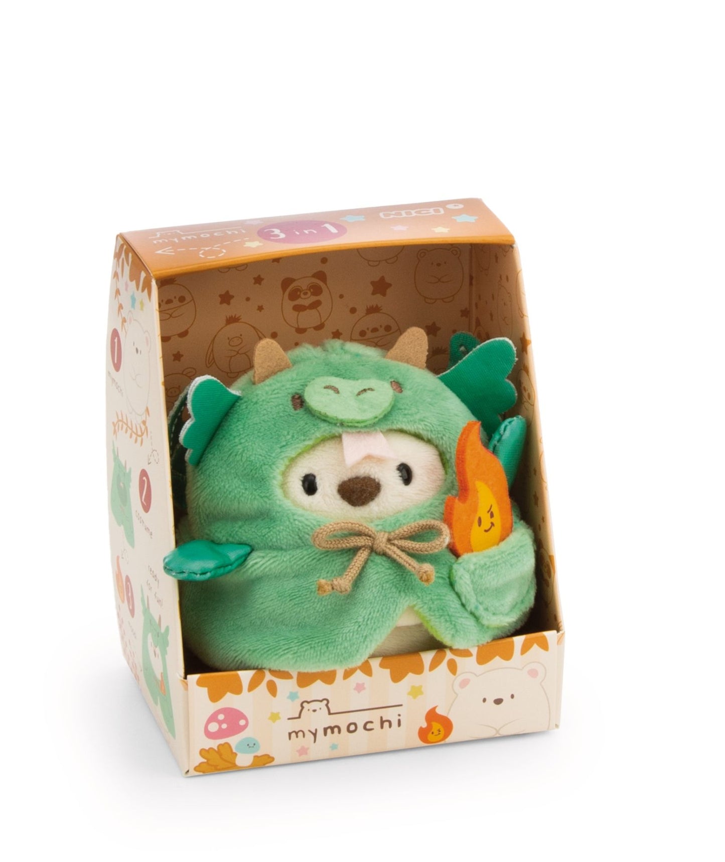 Nici Kuscheltier Set Eisbär Snono mit Flamme u. Drachenkostüm