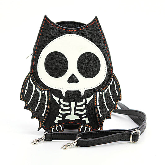 Glow in the Dark kleine Skeleton Bat Schultertasche Handtasche