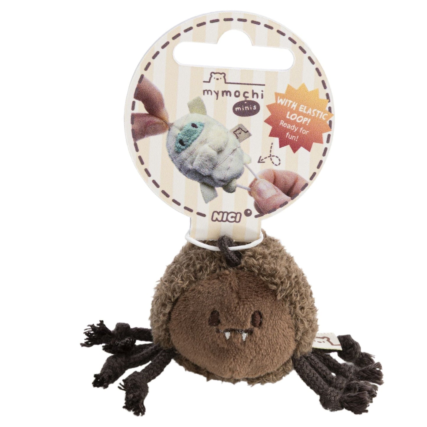 mymochi minis Spinne Ashi – elastische Schlaufe Demo in Händen