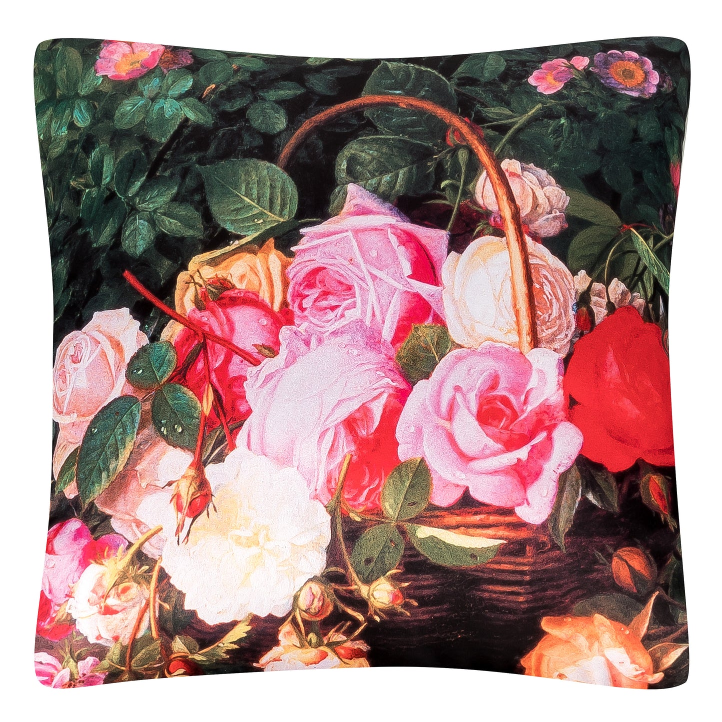 Dekokissen Künstler William Hammer "Rosenkorb" 40 x 40 cm