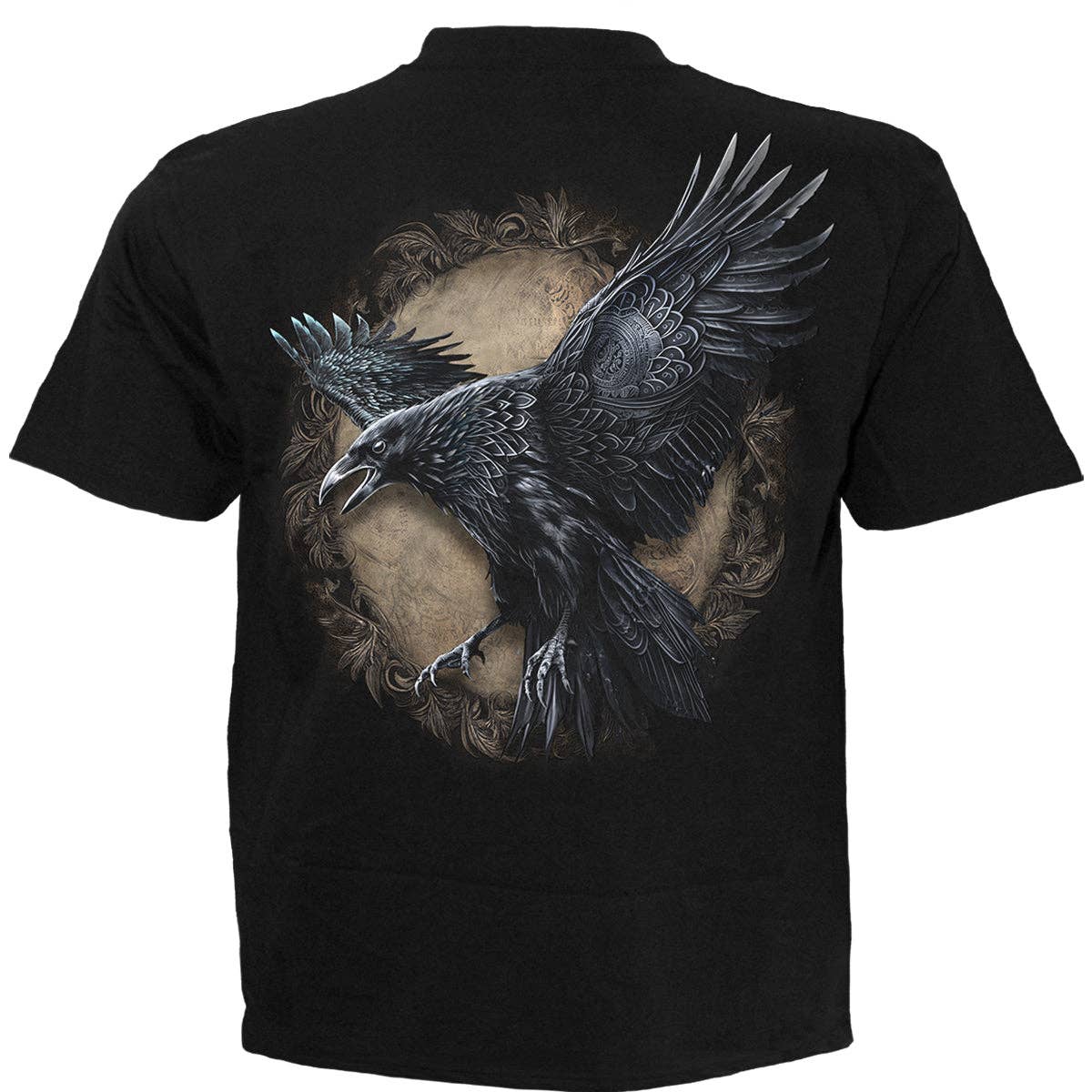 Gothic Shirt Raven Wise Spiral Schwarz