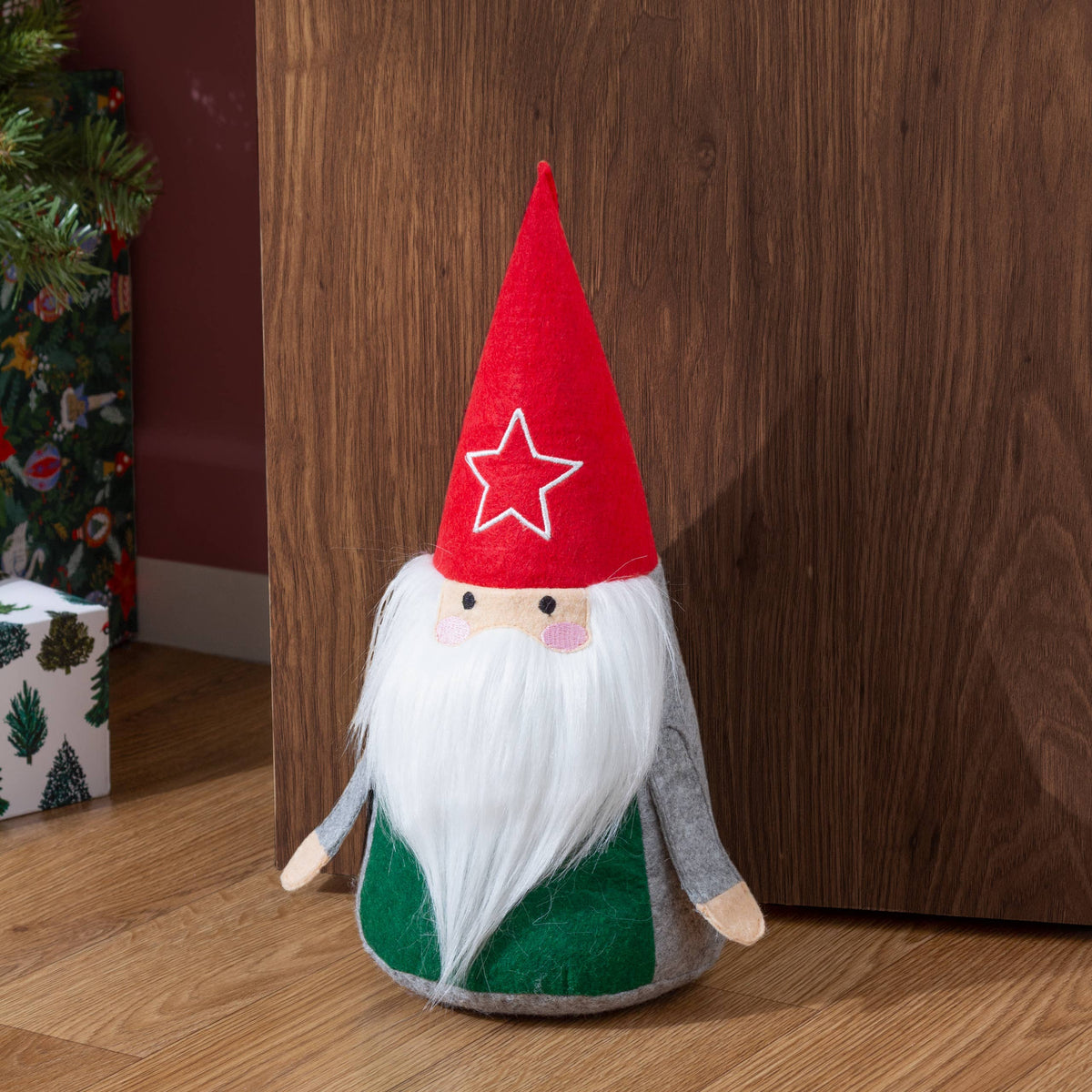 Weihnachtsmann Türstopper in Rot Festliche Wichtel Weihachten 34 cm