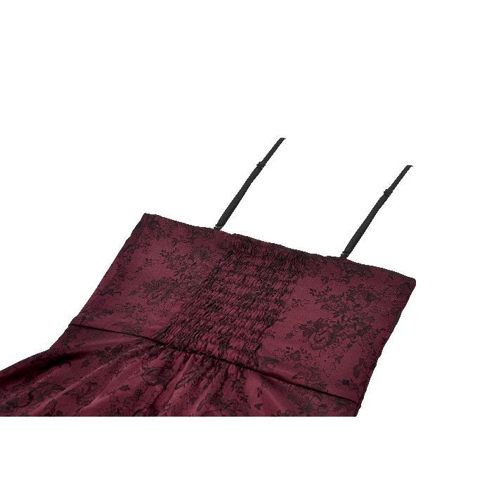 Dark romance Kleid mit Spitze in bordeaux asymmetrisch