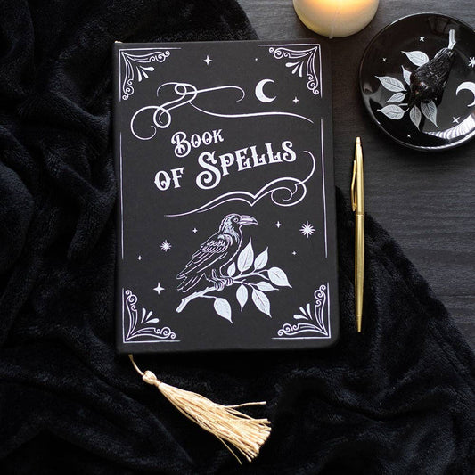 Mystic Raven Buch der Zaubersprüche Gotisches A5-Notizbuch