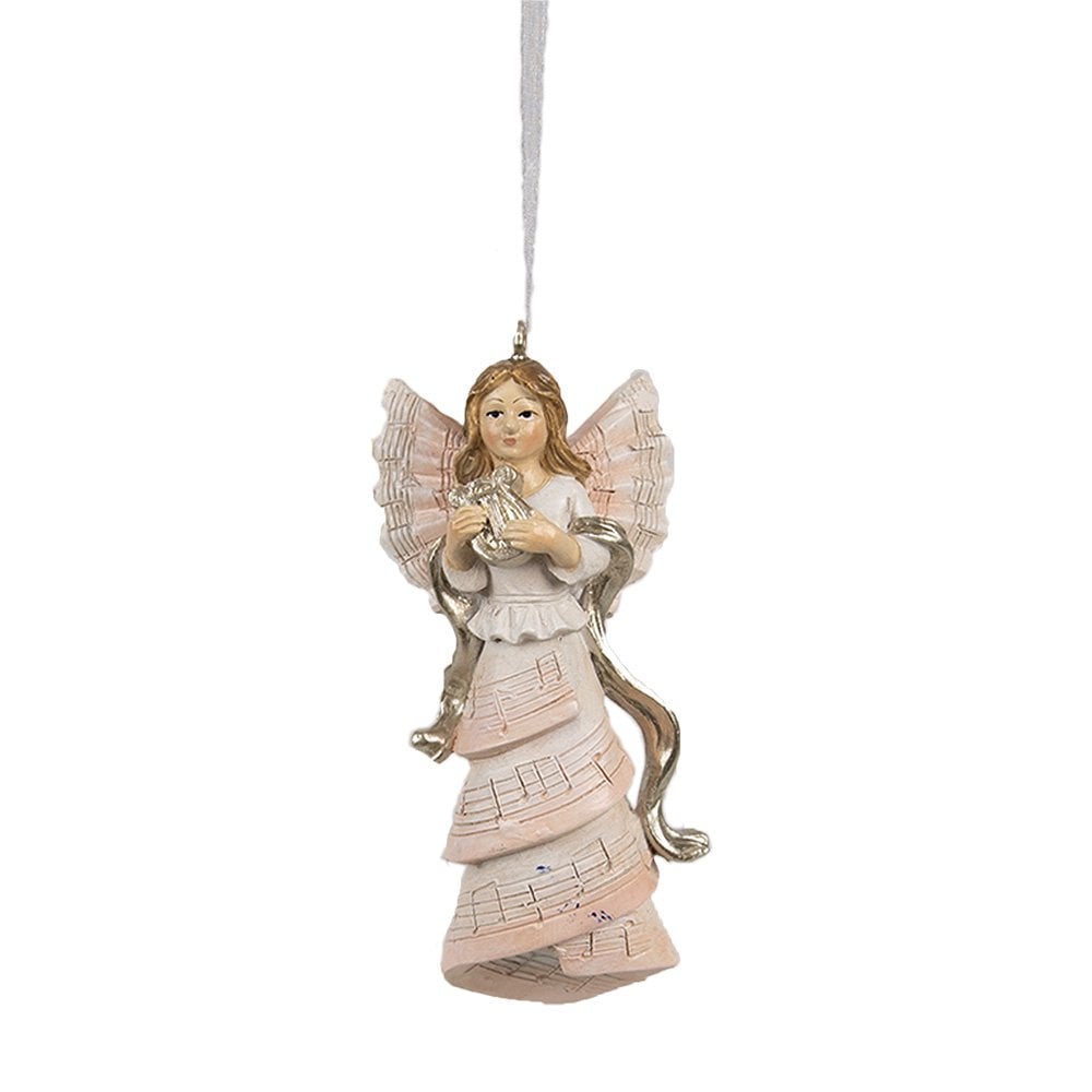 Zauberhafter Christbaumschmuck Engel mit Harfe vintage 10 cm