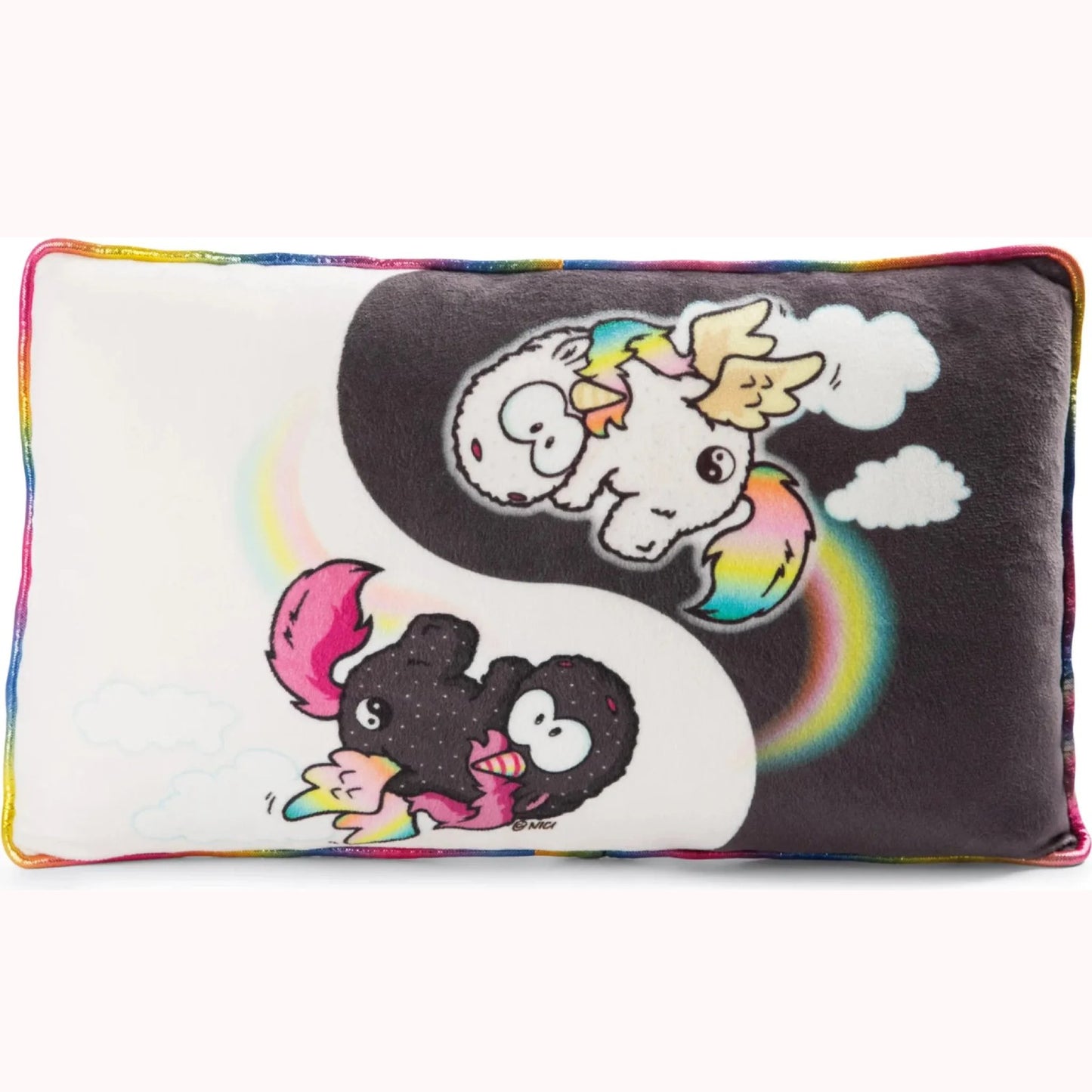 Nici rechteckiges Kissen Plüschkissen Einhorn Yin & Yang 43x25 cm