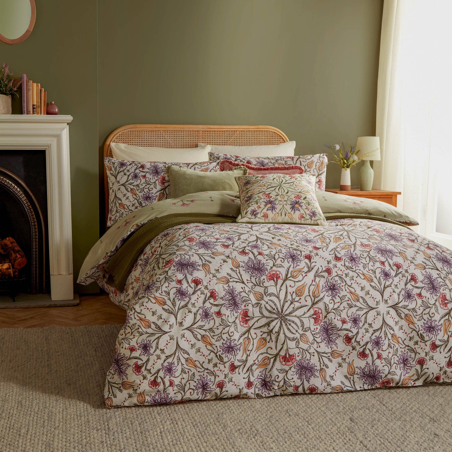 Landhaus vintage Bettwäsche Set Blumenmuster "Tilda Floral" Wendebettwäsche
