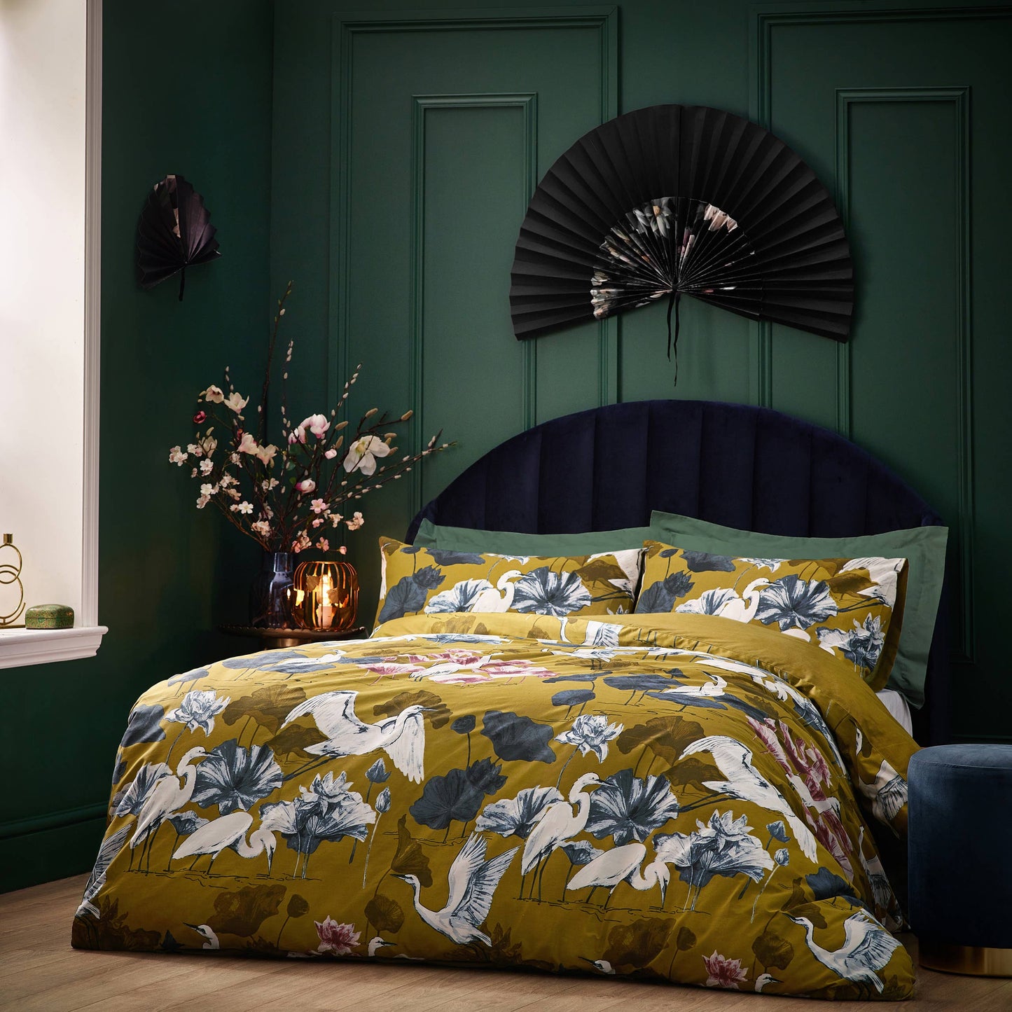 „Kushiro“ Bettwäsche – Japanisches Design mit Kranich 135x200 Baumwollsatin