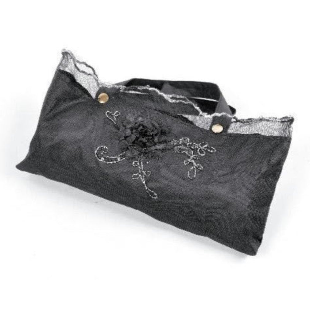 Romantischer Spitzenschirm Hochzeitsschirm schwarz-grau