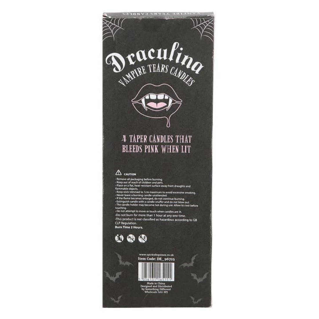 Blutkerzen Set 4 Stück "Draculina" schwarz-pink Stabkerzen Kerzen